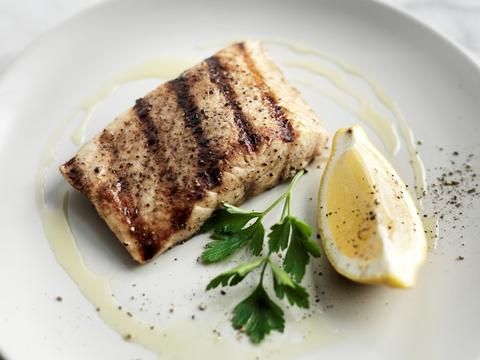 Grilled Sturgeon with Lemon and Parsley