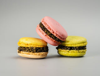Sweet & Colorful Macarons with Caviar