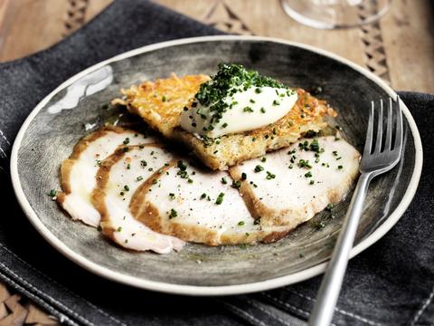 Potato Rosti with Smoked Sturgeon