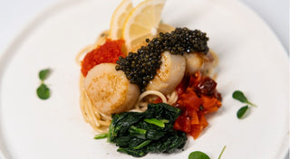 Spaghetti with Caviar and Seared Scallops
